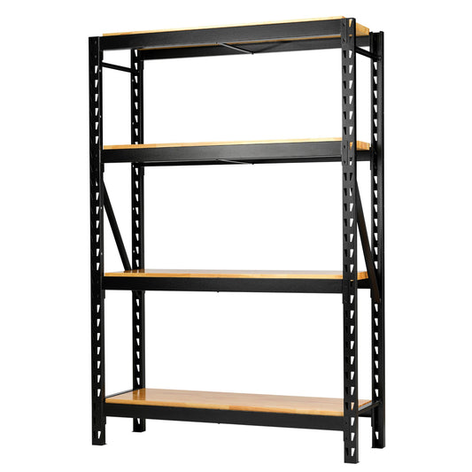 BUNKER 18 Piece Modular 4 Tier Racking with Hardwood Shelving 1500mm 27976