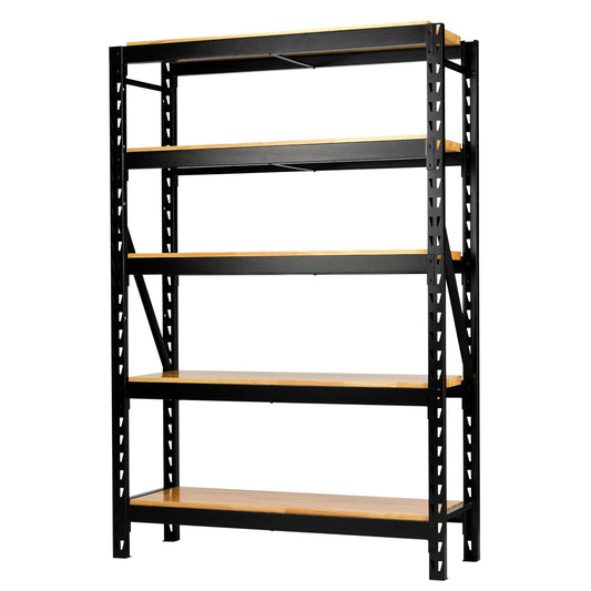 BUNKER 22 Piece Modular 5 Tier Racking with Hardwood Shelving 1500mm 27995