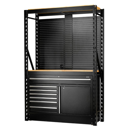 BUNKER 14 Piece Modular Storage Combo 2 Tier Racking Floor Cabinet 1500mm 28005