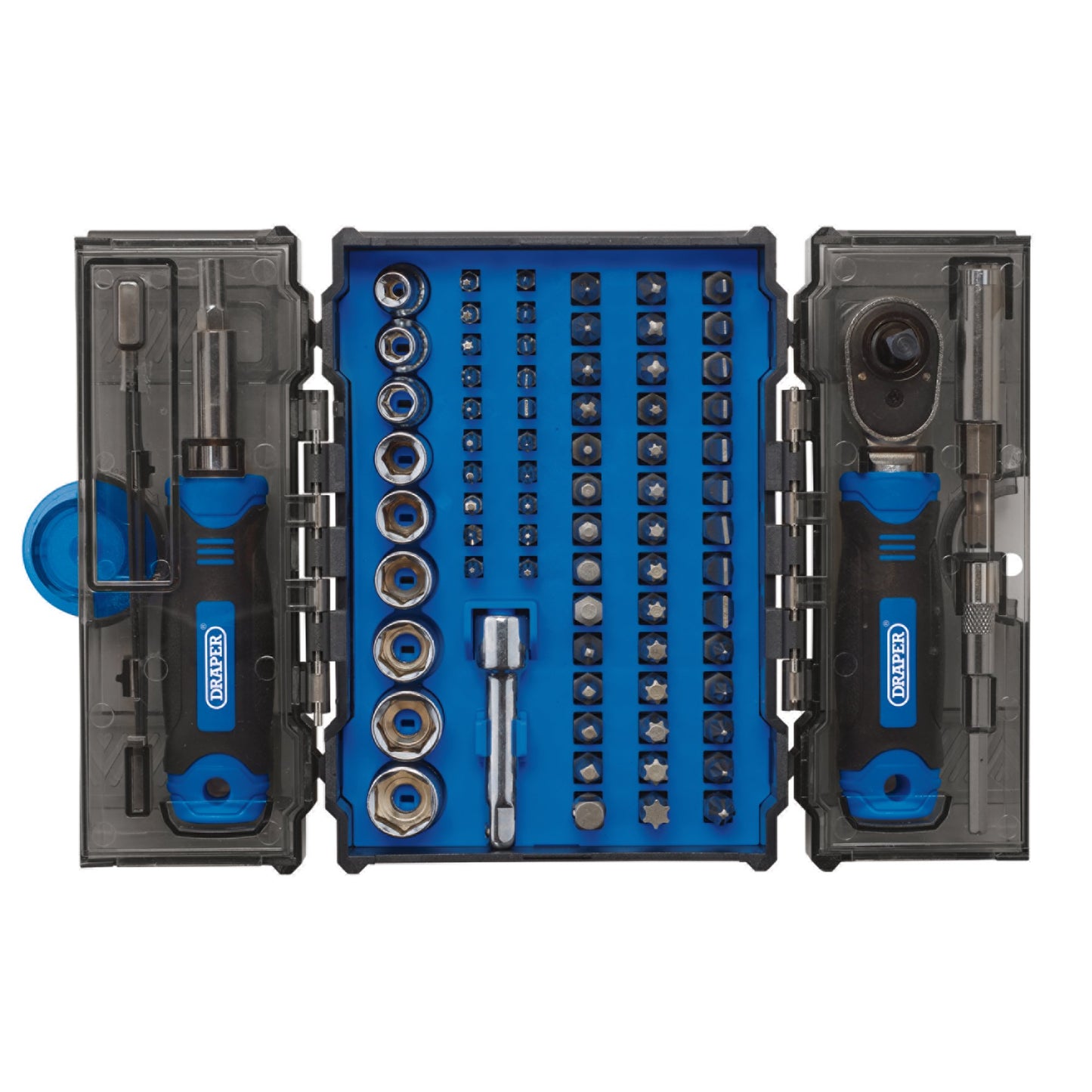 Draper 1/4" Socket Ratchet and Screwdriver Bit Set 78 Piece Boxed 28029