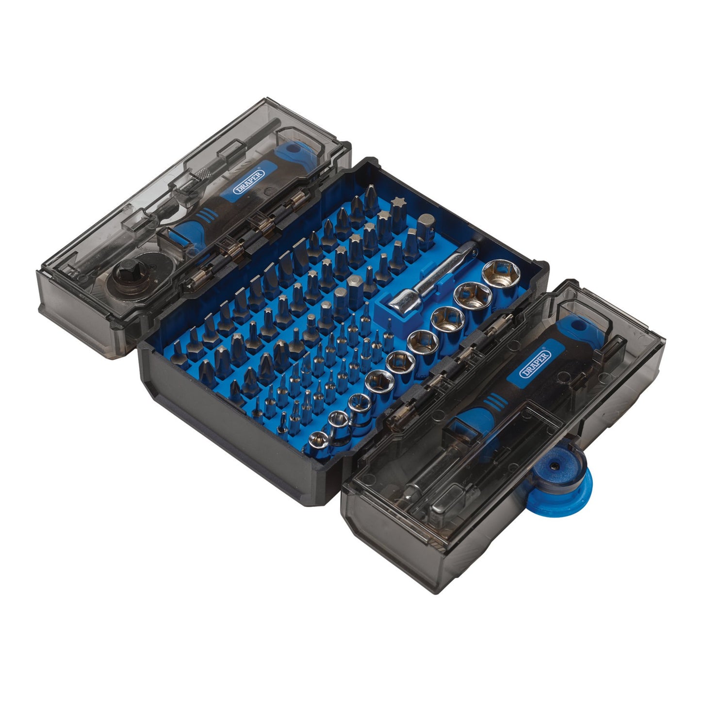 Draper 1/4" Socket Ratchet and Screwdriver Bit Set 78 Piece Boxed 28029