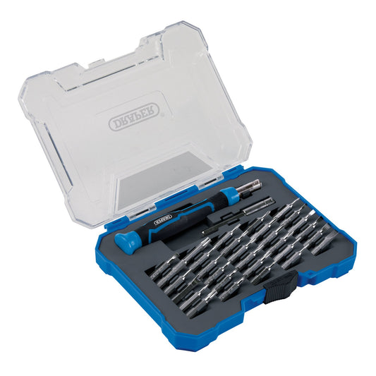 Draper Precision Screwdriver Set 32 Piece Mixed With 4mm Bit Holder 28032