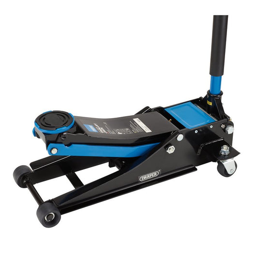 Draper Trolley Jack 2.25 Tonne Blue Lifts 75 to 505mm Chassis length 725mm 28465