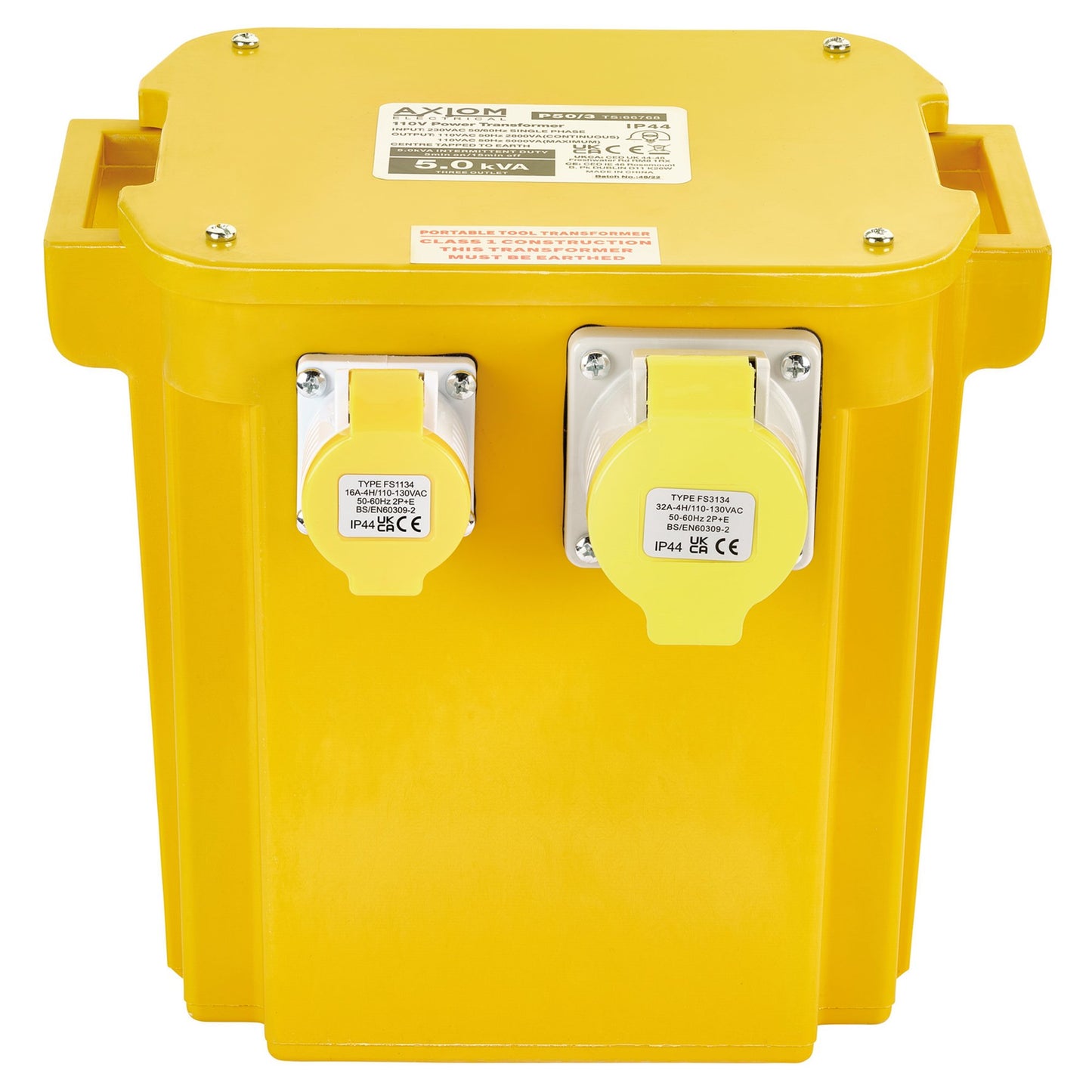 Draper Portable Transformer 5kVA Input 230V Output 110V Cable 1m 28838