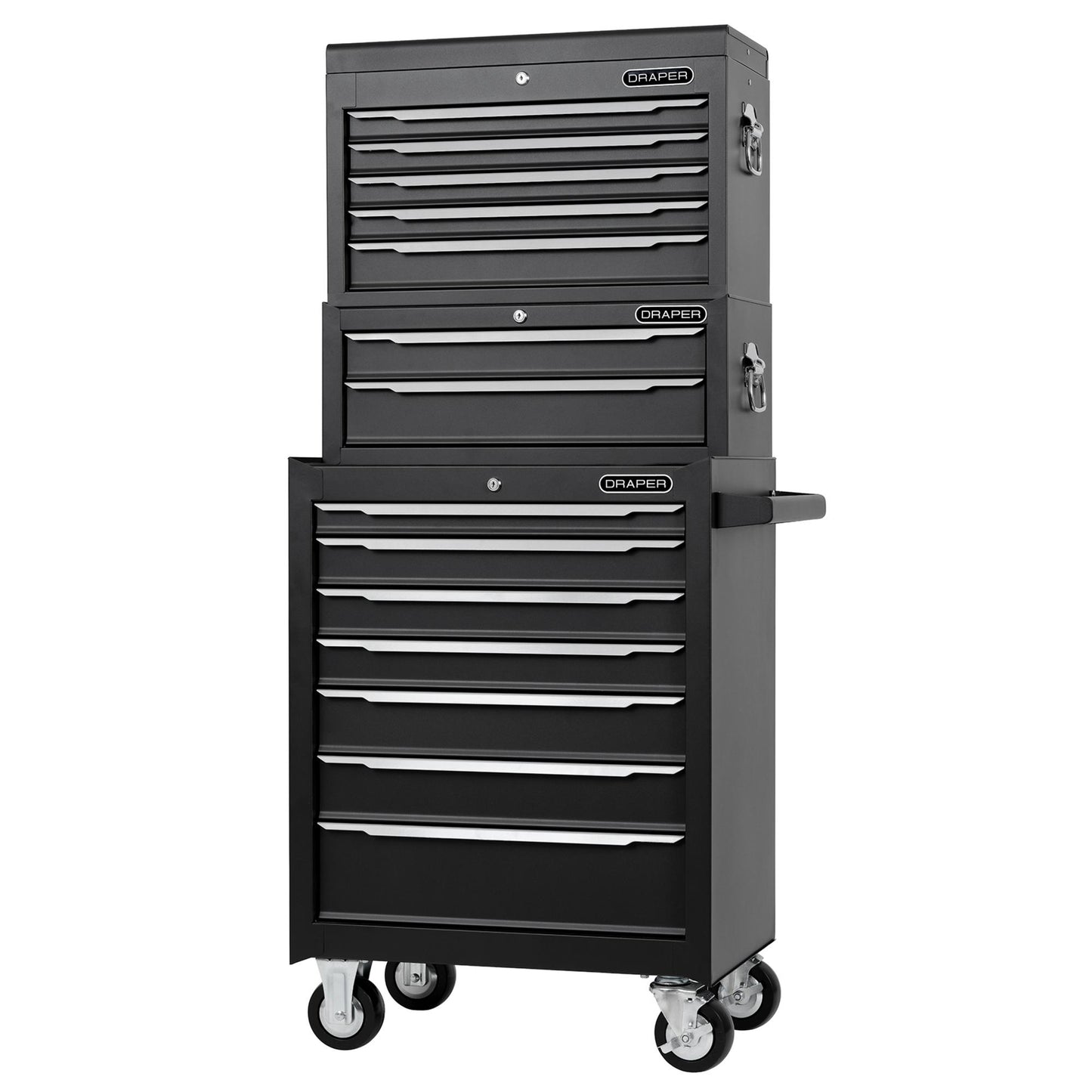 Combined Roller Cabinet, Mid Tool Chest and Tool Chest, 14 Drawers, 26"
