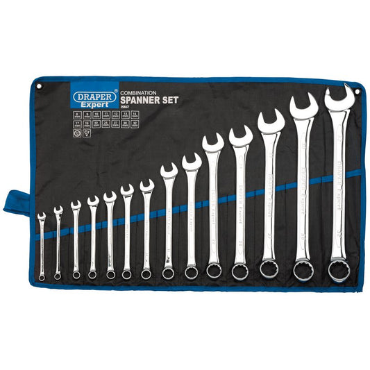 Draper Expert Metric Combination Spanner Set 14 Pc 8-32mm Bi Hexagon Ring 29547