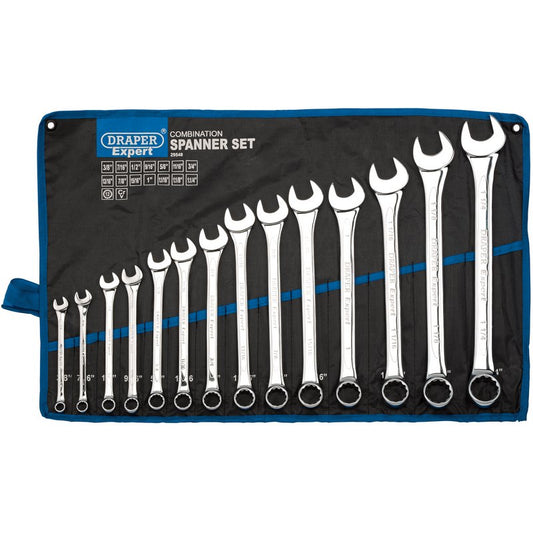 Draper Expert Imperial Combination Spanner Set 14 Piece 3/8 - 1.1/4" AF 29548