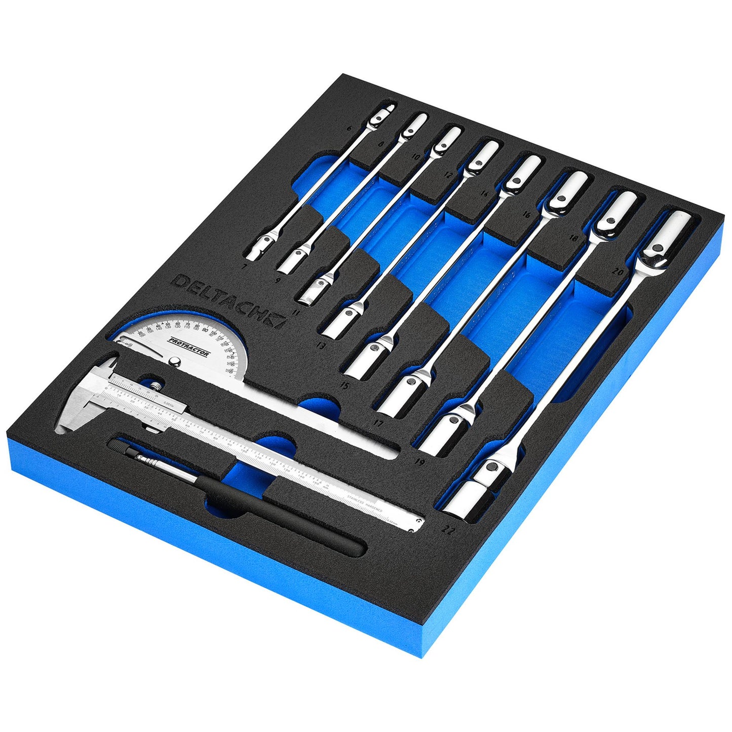 BUNKER® Knee Wrench, Measuring and Pick-up Set in EVA Foam Inlay (10 Piece)
