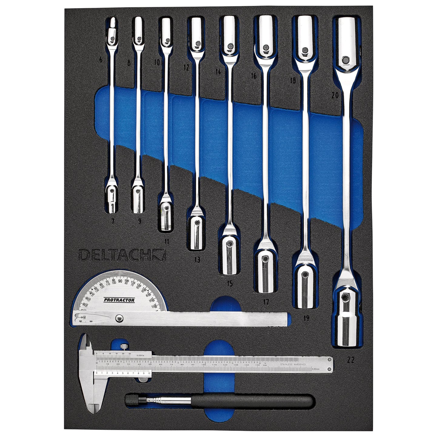 BUNKER® Knee Wrench, Measuring and Pick-up Set in EVA Foam Inlay (10 Piece)