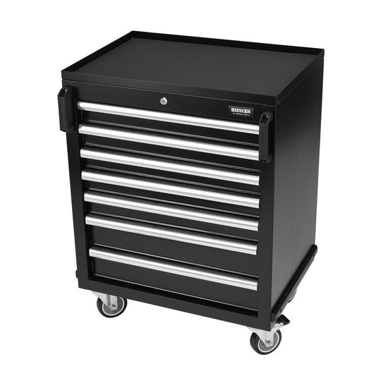 BUNKER 7 Drawer Matt Black Modular Mobile Cabinet W 646 x H 862 x D 458mm 29779