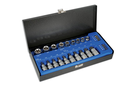 Laser Tools Star Socket & Bit Set 3/8"D, 1/2"D 27pc 2982