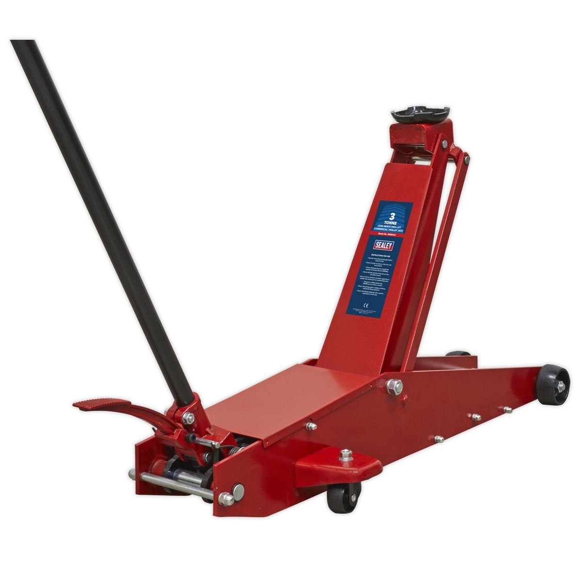 Sealey Trolley Jack 3 Tonne Long Reach High Lift 3000HLC