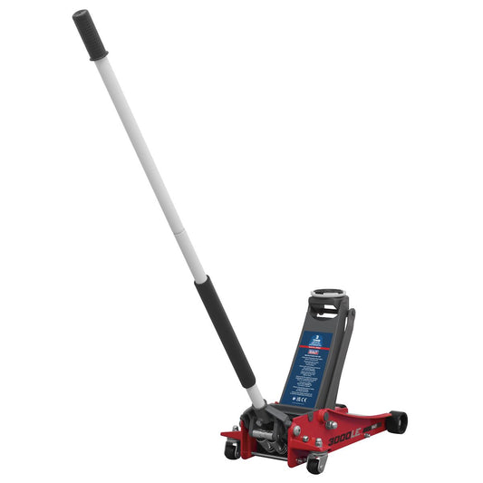 Sealey Trolley Jack 3 Tonne Low Profile Rocket Lift Red 3000LE