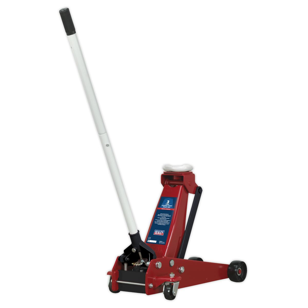 Sealey Trolley Jack 3 Tonne Standard Chassis with Axle Stands (Pair) 3 Tonne Capacity per Stand 3010CX