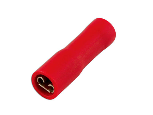 Connect Red Female Fully Ins. Push-On 6.3mm 100pc 30135