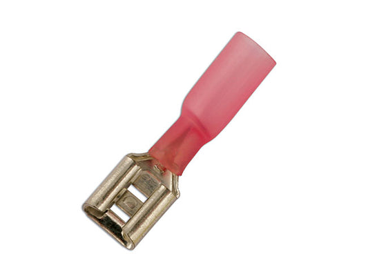 Connect Red Heat Shrink Female Push-on Terminal 6.3mm 25pc 30165