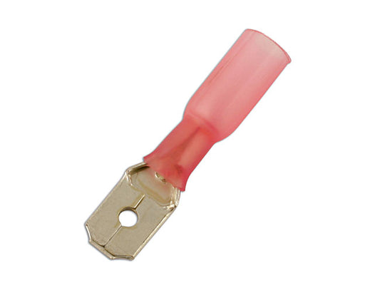Connect Red Heat Shrink Male Push-on Terminal 6.3mm 25pc 30166
