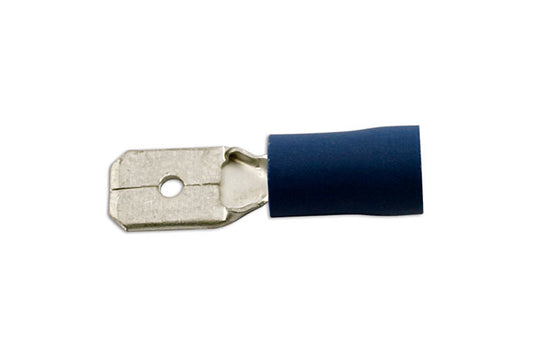 Connect Blue Male Blade 6.3mm 100pc 30175