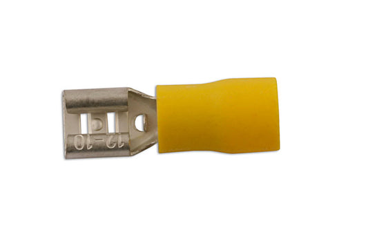 Connect Yellow Female Push-On Terminal 9.5mm 100pc 30211