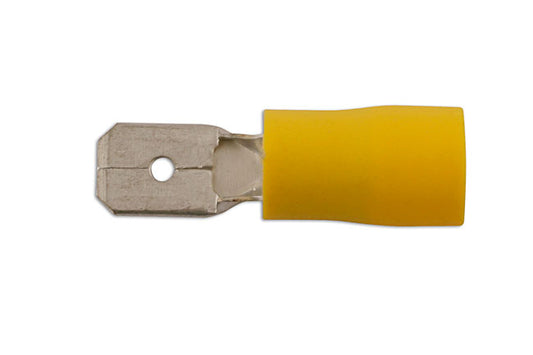 Connect Yellow Male Blade Terminal 6.3mm 100pc 30214