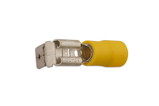 Connect Yellow Piggyback Terminal 6.3mm 100pc 30223