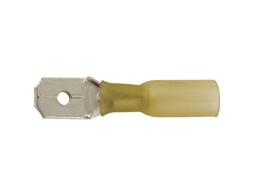 Connect Yellow Heat Shrink Male Push-on 6.3mm 25pc 30239