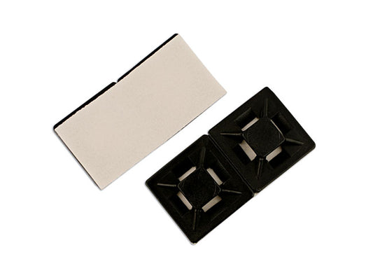 Connect Black Cable Tie Self-Adhesive Mounts 22mm 100pc 30342