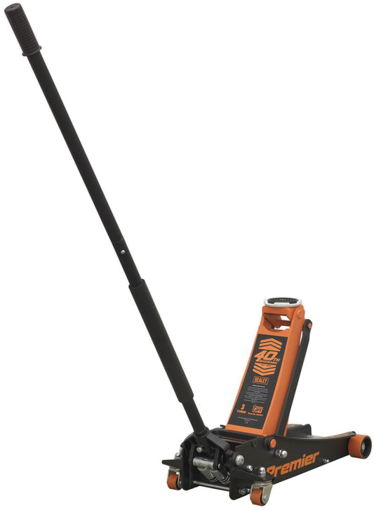 Sealey Trolley Jack 3 Tonne Low Profile Rocket Lift Orange 3040AO