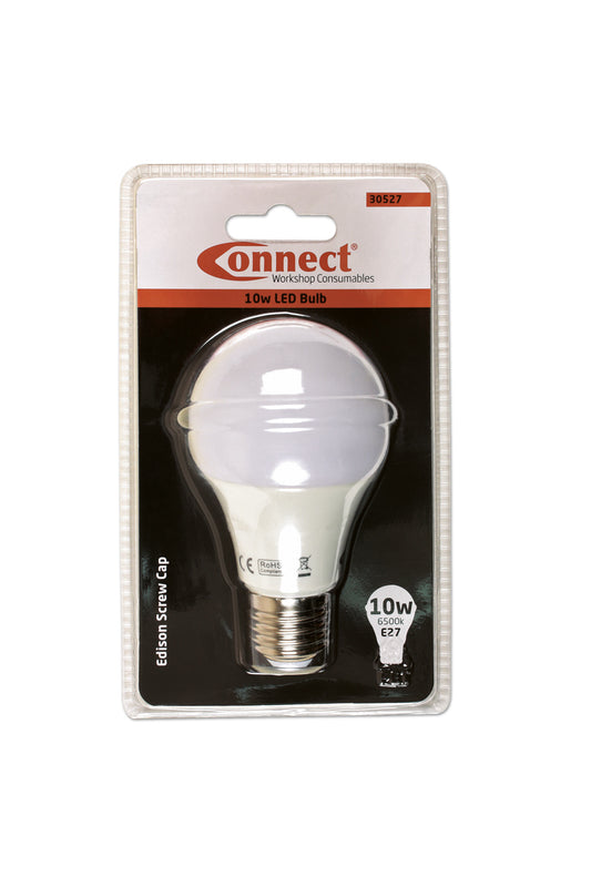 Connect 10W LED Bulb 6500K E27 ES Fitting Cold White 1pc 30527