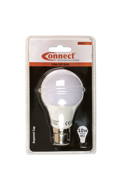 Connect 10W LED Bulb 3000K B22 Bayonet Fitting Warm White 1pc 30627