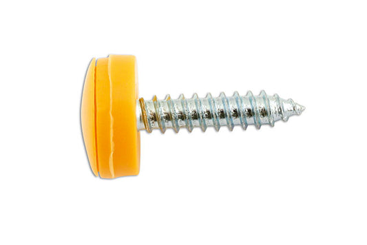 Connect Number Plate Security Screws 6 x 20mm Yellow Cap 100pc 30634