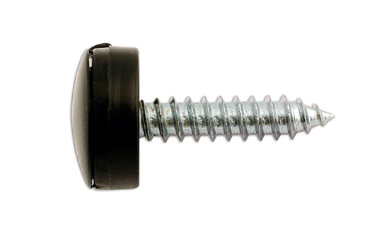 Connect Number Plate Security Screws 6 x 20mm Black Cap 100pc 30635