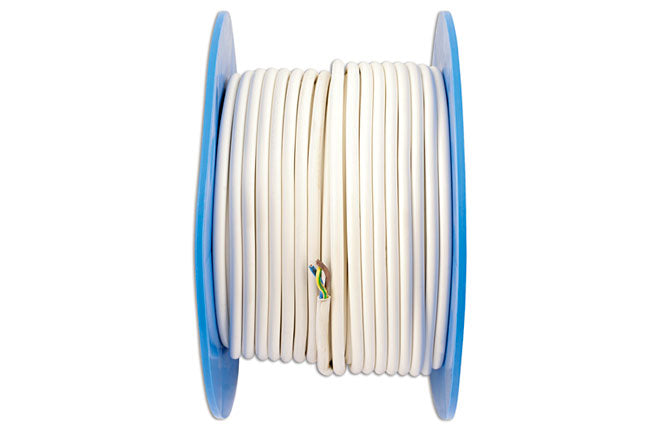 Connect White 3 Core Mains Cable 6A 50m 30673