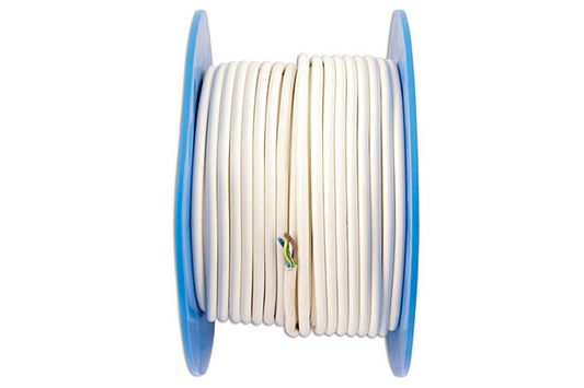 Connect White 3 Core Mains Cable 6A 50m 30673