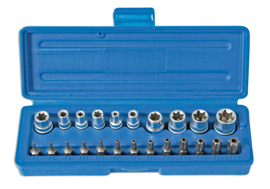 Laser Tools Star Socket & Bit Set 1/4"D, 3/8"D 23pc 3081
