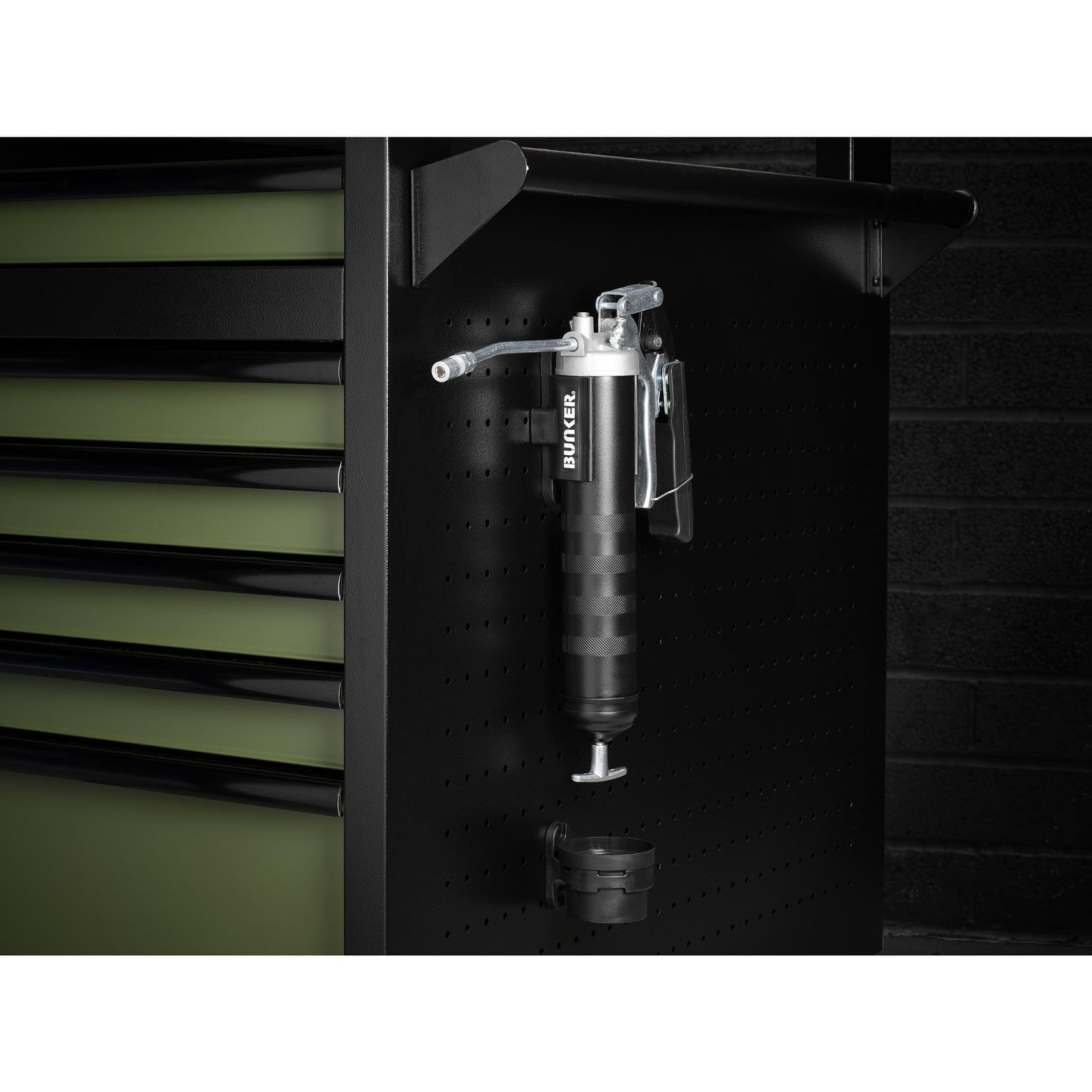 BUNKER® Magnetic Grease Gun Holder and Drip Tray