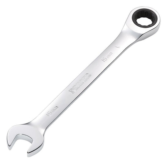 Draper 15mm Metric Ratcheting Combination Spanner 72 Teeth chrome plated 31012