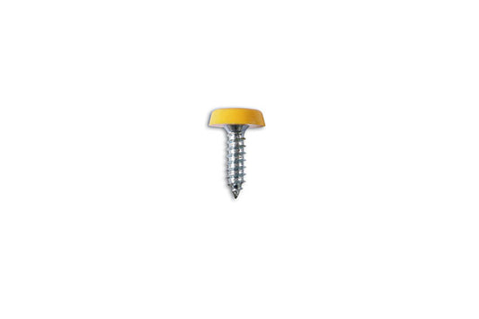 Connect Number Plate Screw 10 x 3/4" Yellow Polytop 100pc 31543