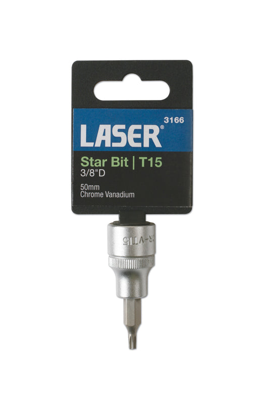 Laser Tools Star Socket Bit 3/8"D T15 3166