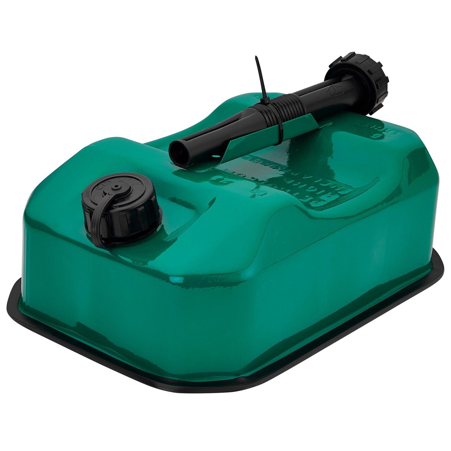 Flat Steel Fuel Can, 5L, Green