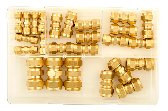 Connect Assorted Imperial Brass Tube Couplings 25pc 31880