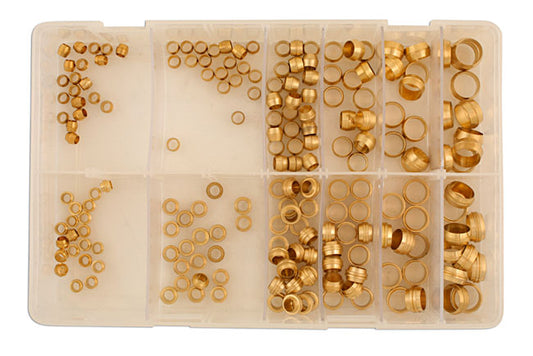 Connect 31888 Assorted IMP.Brass Barrel & Stepped Olives Box - 200 Pieces