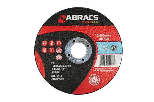 Connect Abracs Flat Cutting Discs 125mm x 3.0mm 10pc 32052
