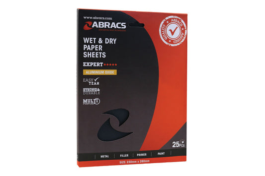 Connect Abracs Wet & Dry Abrasive Sheets P800 25pc 32163