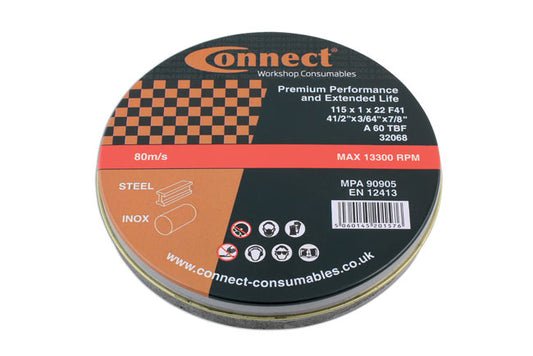 Connect 32250 Connect 115mm x 1.0mm Thin Discs Pk 5