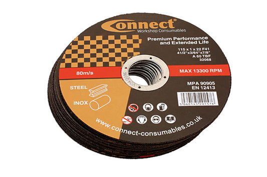 Connect Extra Thin Cutting Discs 115mm x 1.0mm 10pc 32251