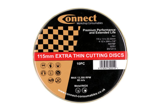 Connect Extra Thin Cutting Discs 115mm x 1.0mm 100pc 32252