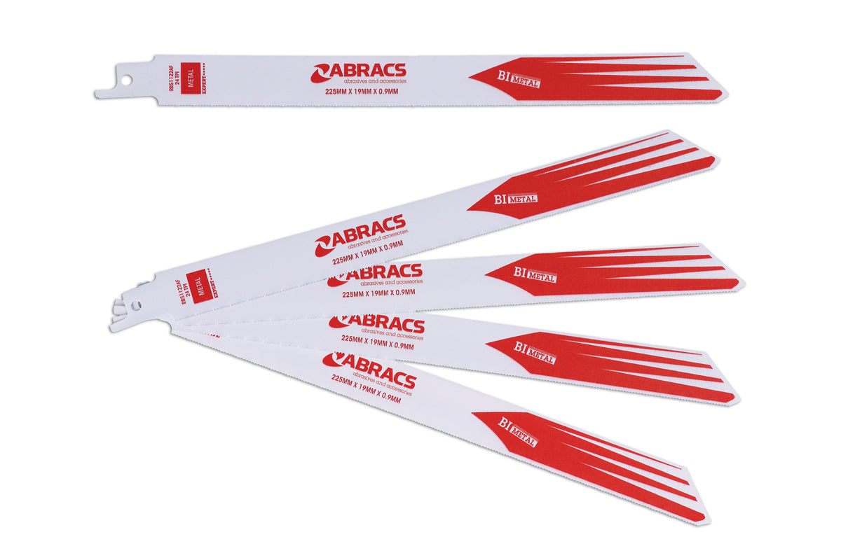 Connect Abracs Reciprocating Saw Blades 225 x 19 x 0.9mm 24tpi 5pc 32263