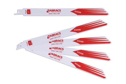 Connect Abracs Reciprocating Saw Blades 225 x 19 x 0.9mm 24tpi 5pc 32263