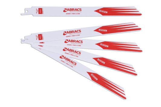 Connect Abracs Reciprocating Saw Blades 225 x 19 x 0.9mm 18tpi 5pc 32265
